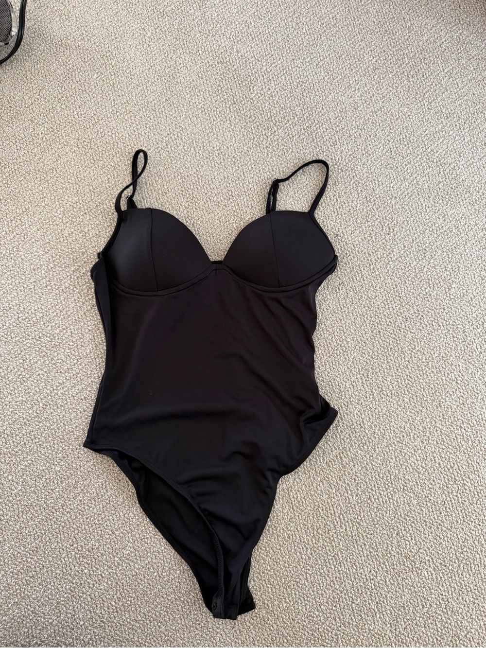 Missguided Black Bodysuit with Built-In Bra